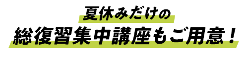 夏休みだけの総復習集中講座もご用意！